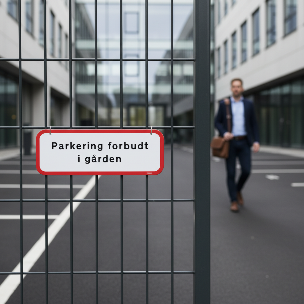 Parkering forbudt i gården skilt - Billede 3