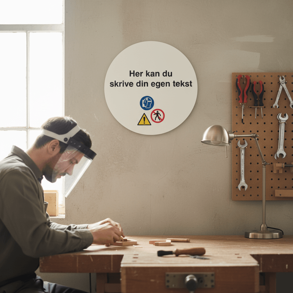 Rund Design-selv skilt - Billede 3