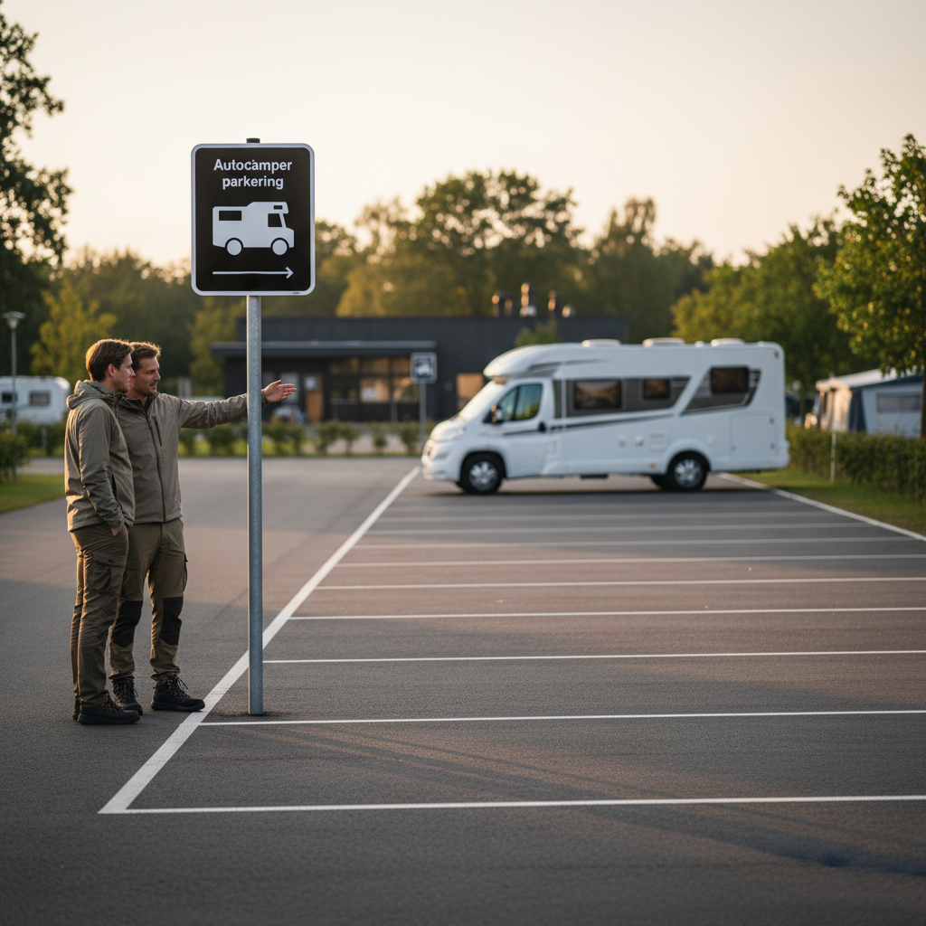 Autocamper parkering til højre skilte - Billede 3