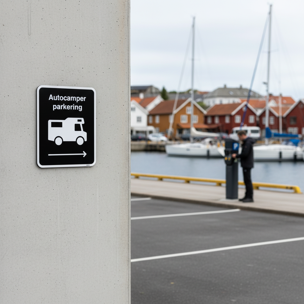 Autocamper parkering til højre skilte - Billede 2