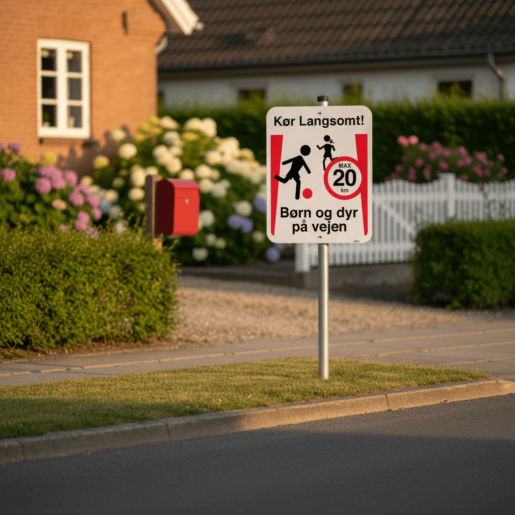 Kør langsomt! børn og dyr på vejen skilt - Billede 5