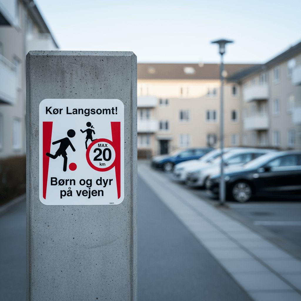 Kør langsomt! børn og dyr på vejen skilt - Billede 3