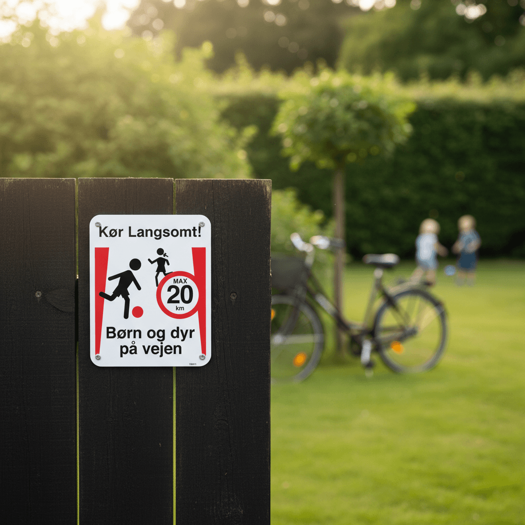 Kør langsomt! børn og dyr på vejen skilt - Billede 2