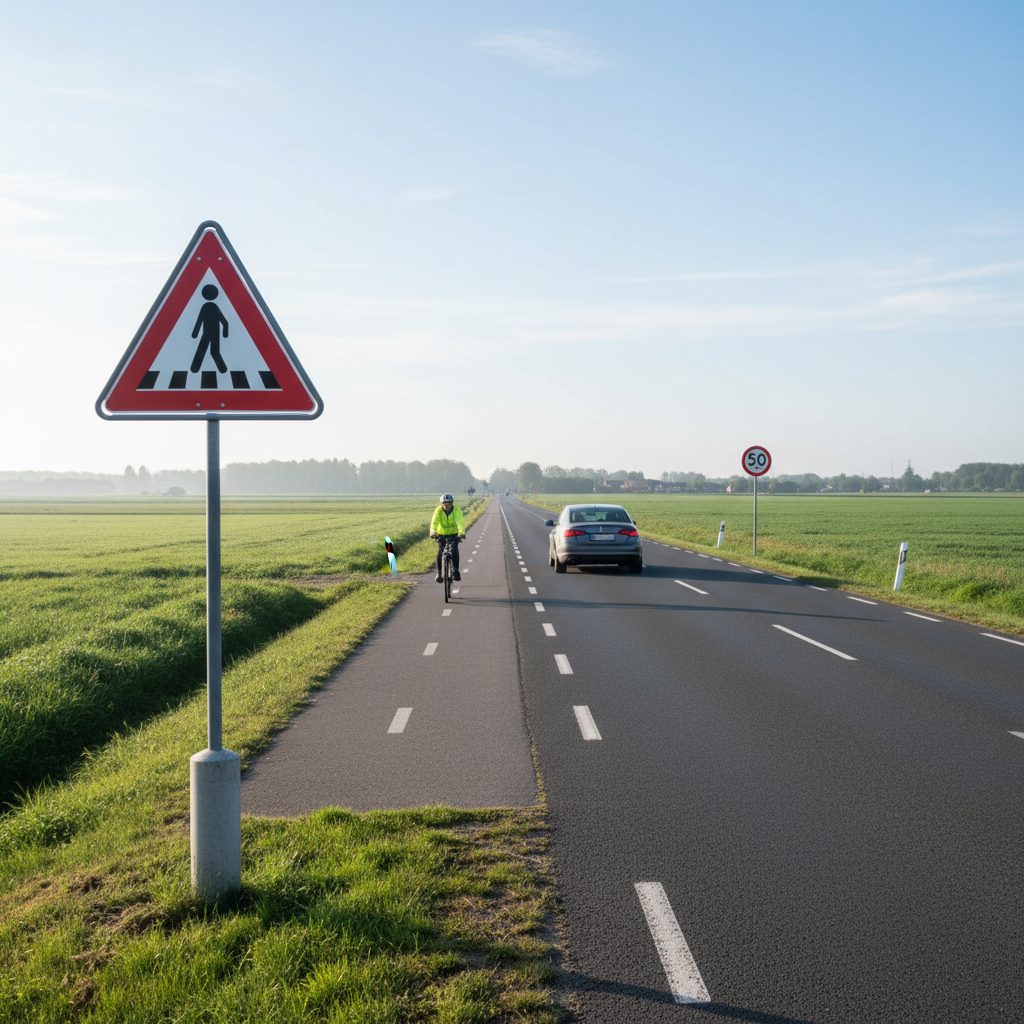 Advarselstrekant - Fodgængerfelt skilt - Billede 4