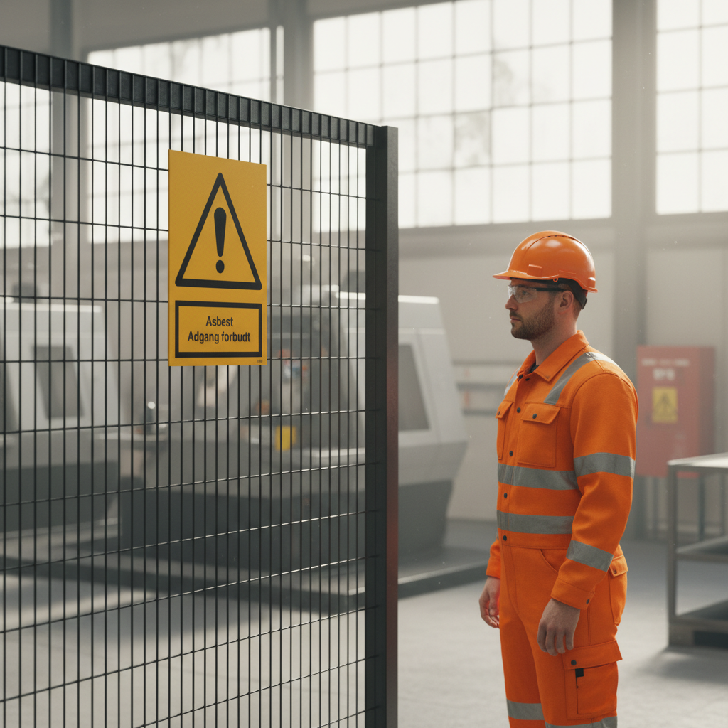 Asbest adgang forbudt skilt - Billede 2