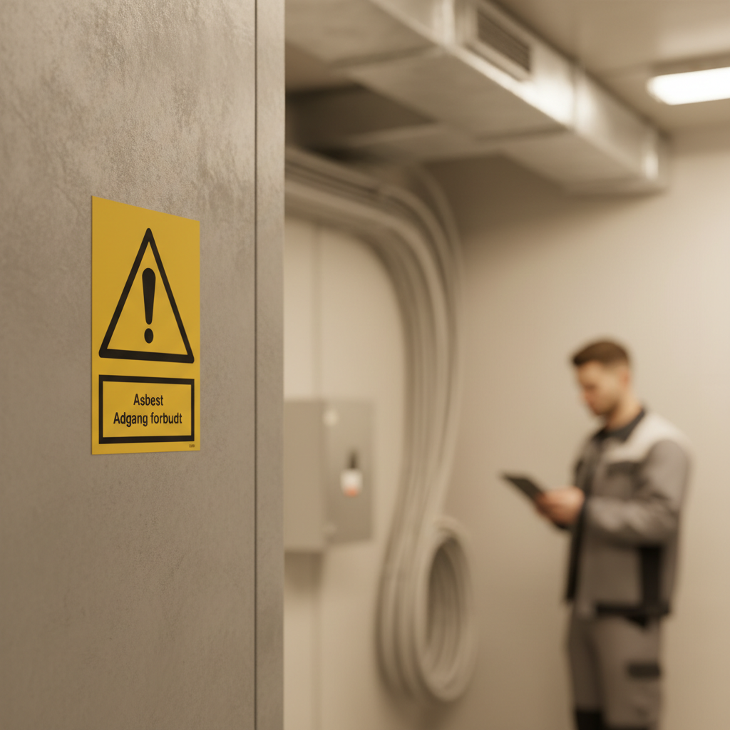 Asbest adgang forbudt skilt - Billede 3