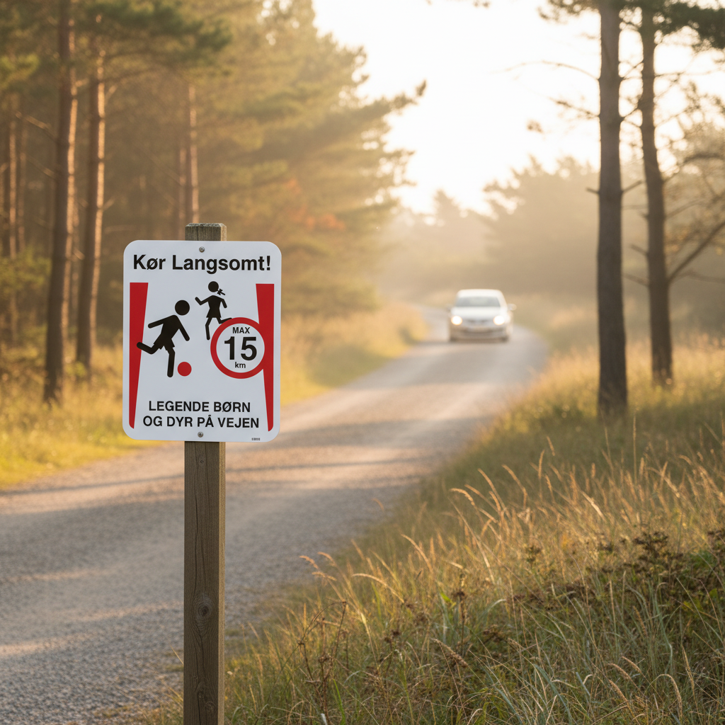 Kør langsomt legende børn og dyr på vejen skilt - Billede 2