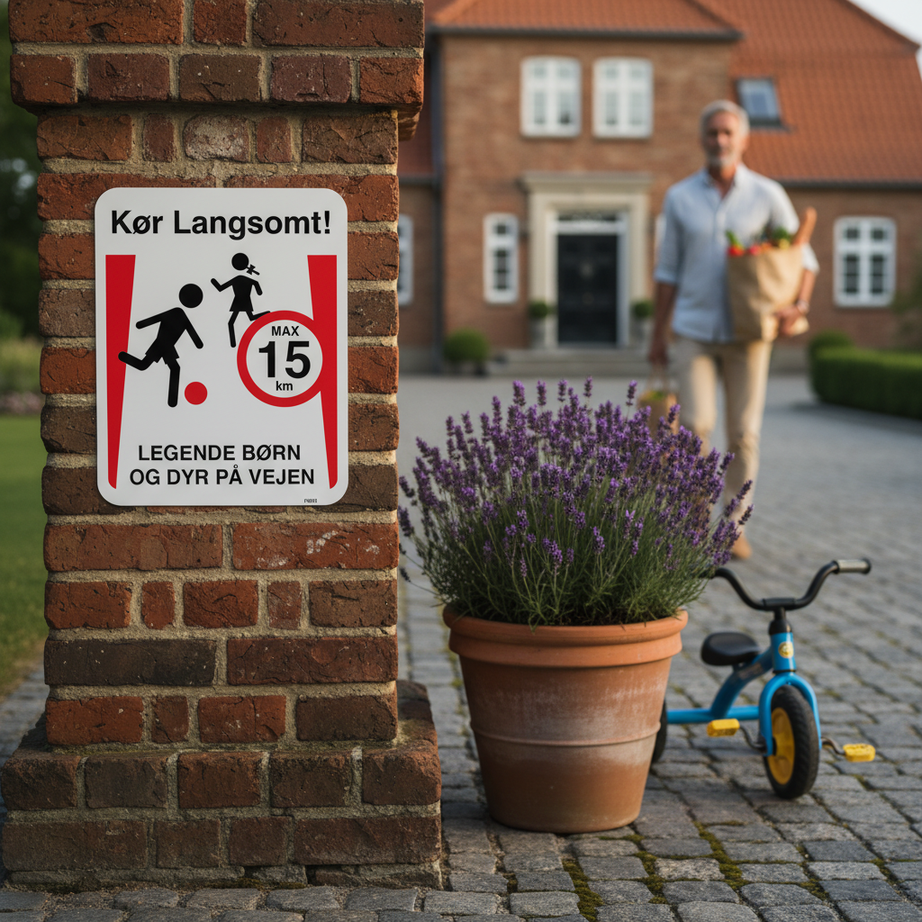 Kør langsomt legende børn og dyr på vejen skilt - Billede 5