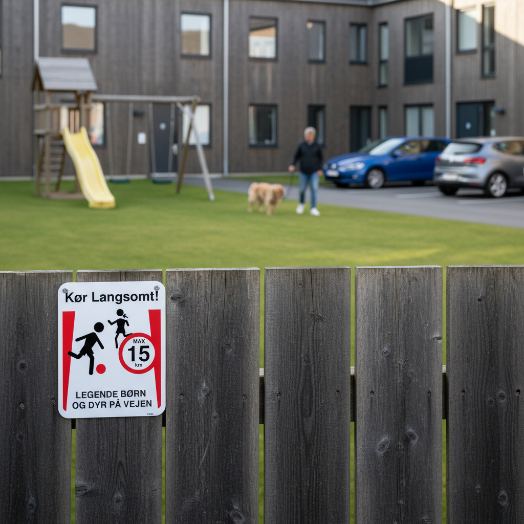 Kør langsomt legende børn og dyr på vejen skilt - Billede 3