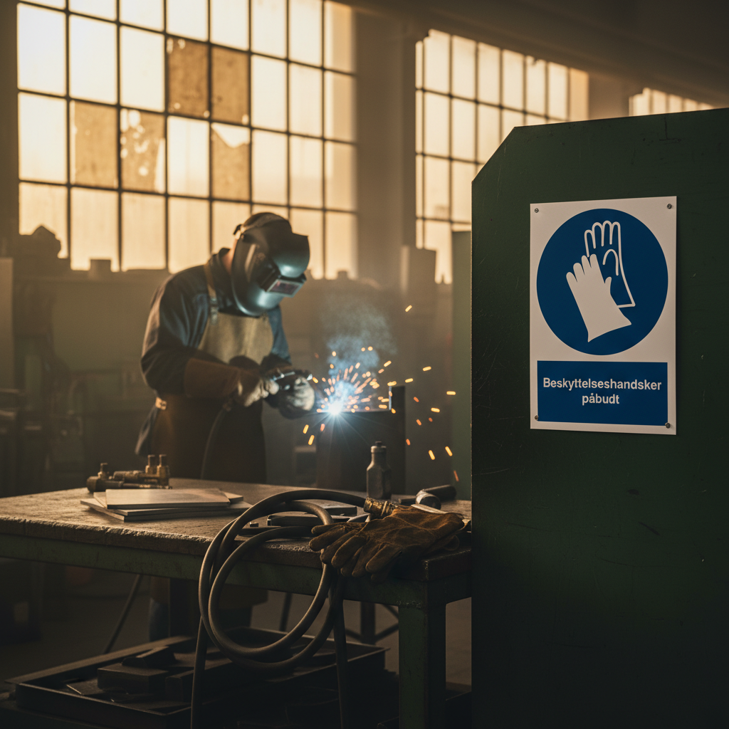 Beskyttelseshandsker påbudt skilt - Billede 5