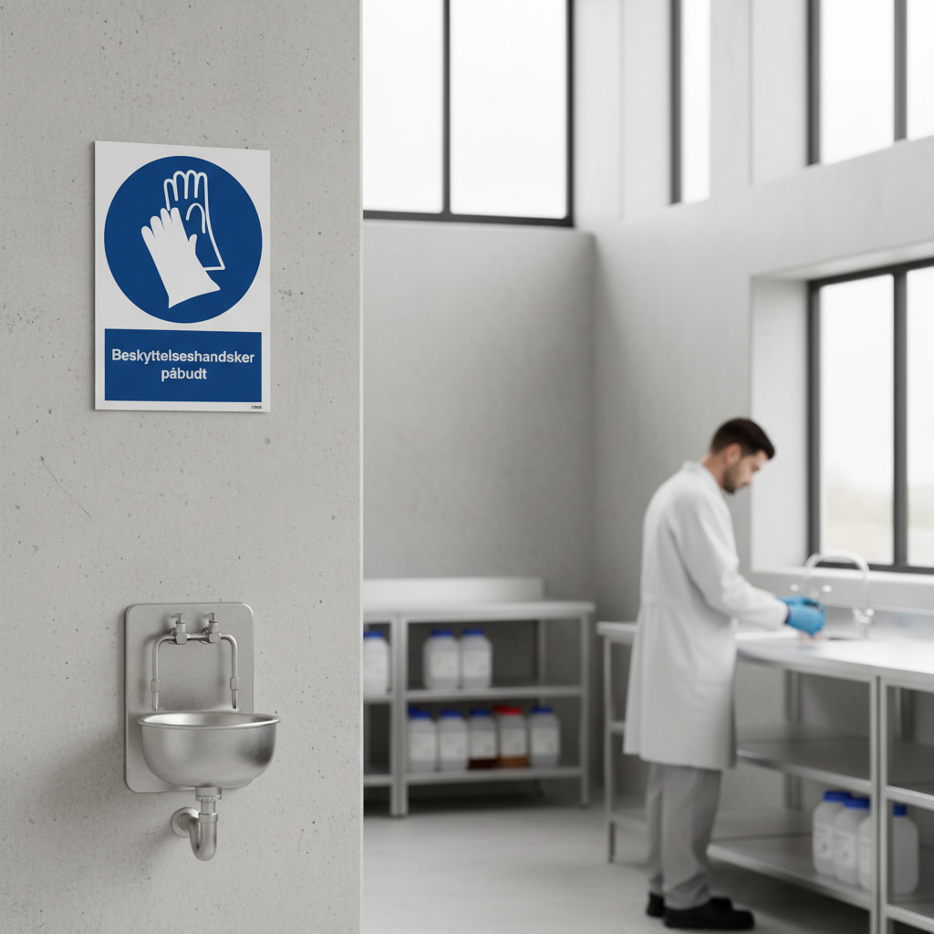 Beskyttelseshandsker påbudt skilt - Billede 2