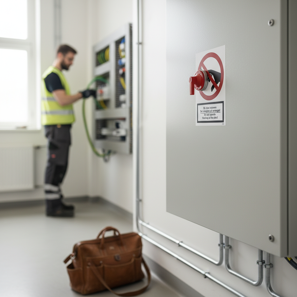 Må ikke betjenes – der arbejdes på anlægget Do not operate – working at the plant skilt - Billede 4