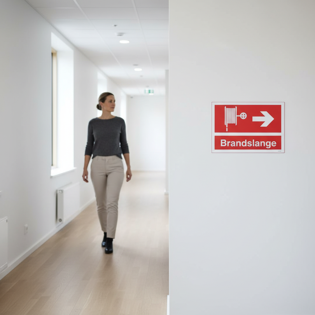 Brandslange til Højre Brandskilt - Billede 2