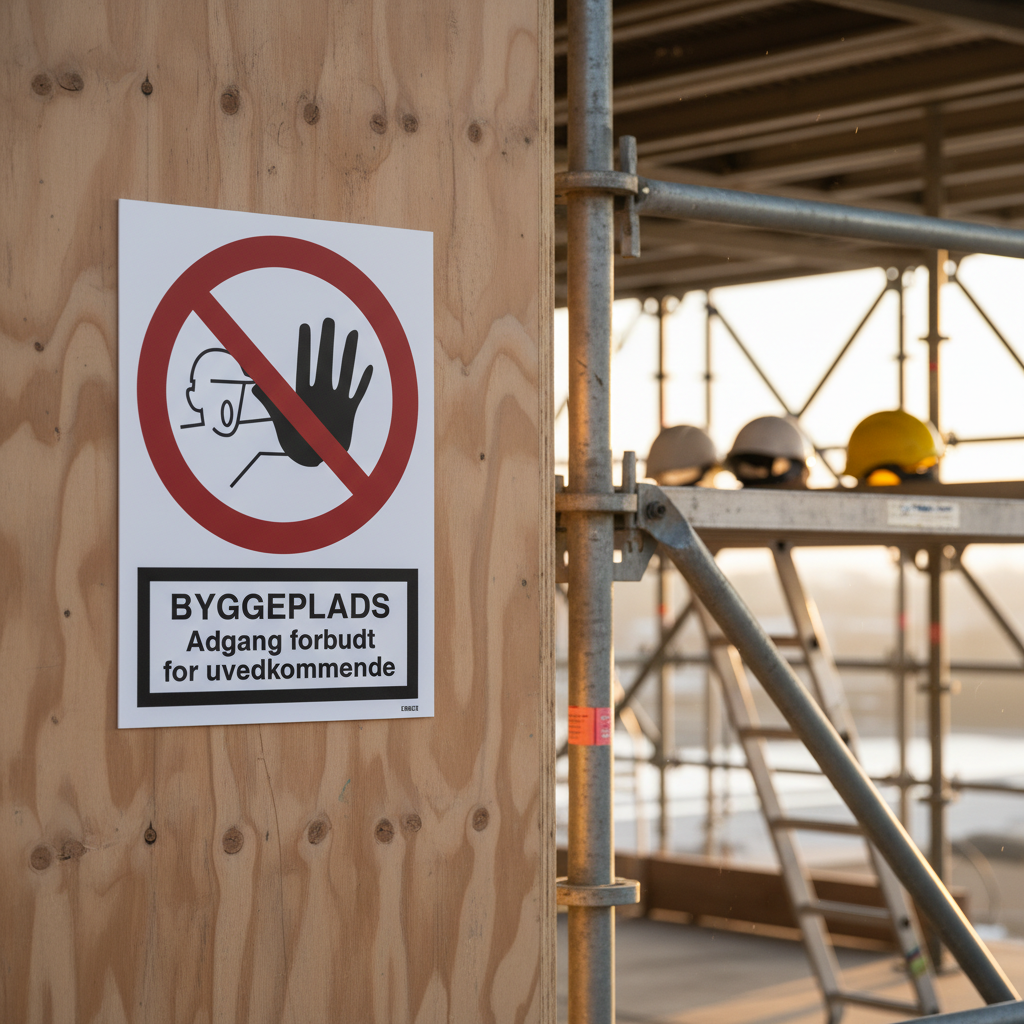 Byggeplads adgang forbudt for uvedkommende skilt - Billede 3