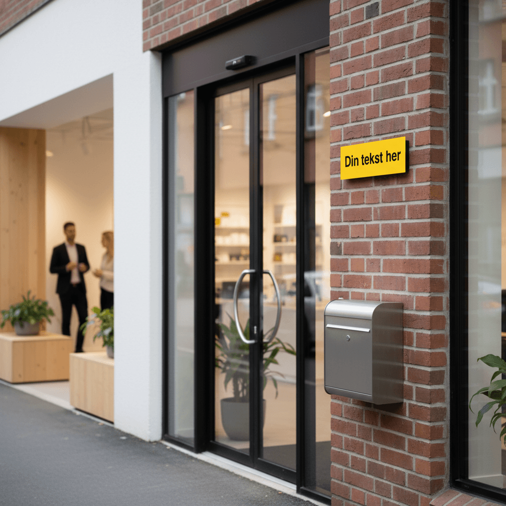 Gul baggrund med sort ramme skilt - Billede 5