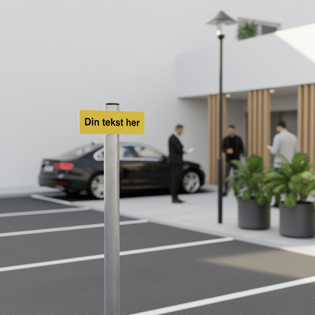 Gul baggrund med sort ramme skilt - Billede 2