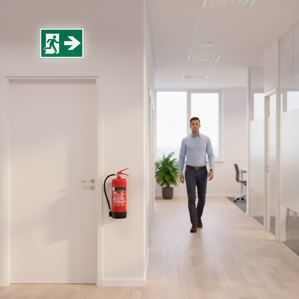 Flugt vej til højre skilt - Billede 5