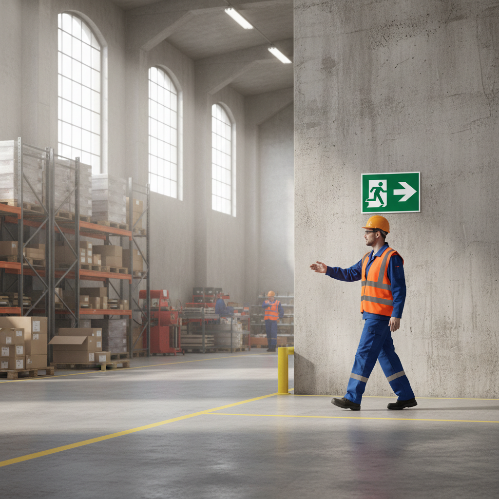 Flugt vej til højre skilt - Billede 2