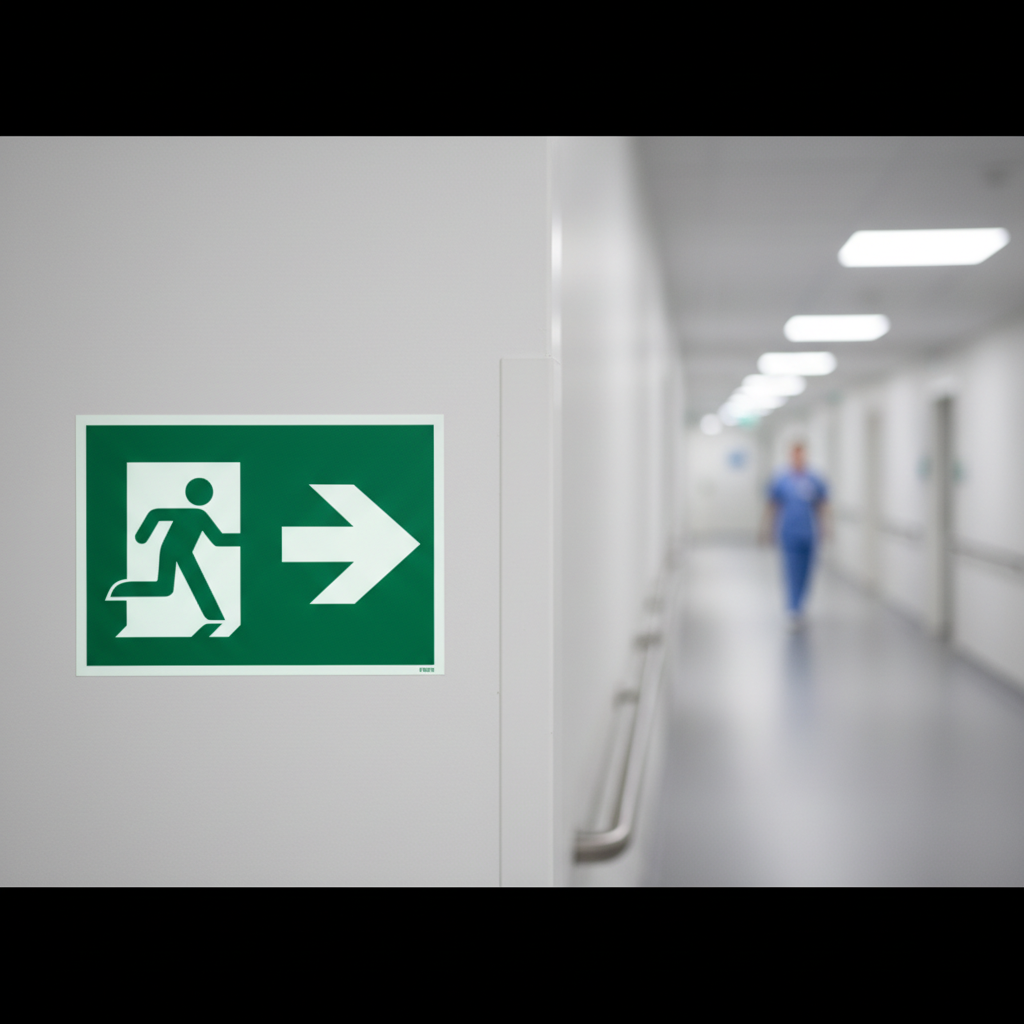 Flugt vej til højre skilt - Billede 3