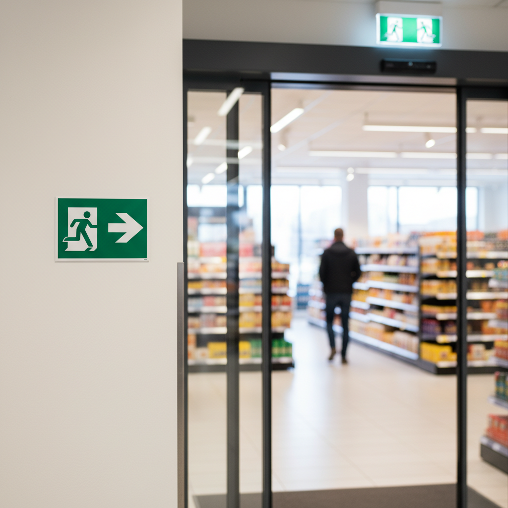 Flugt vej til højre skilt - Billede 4