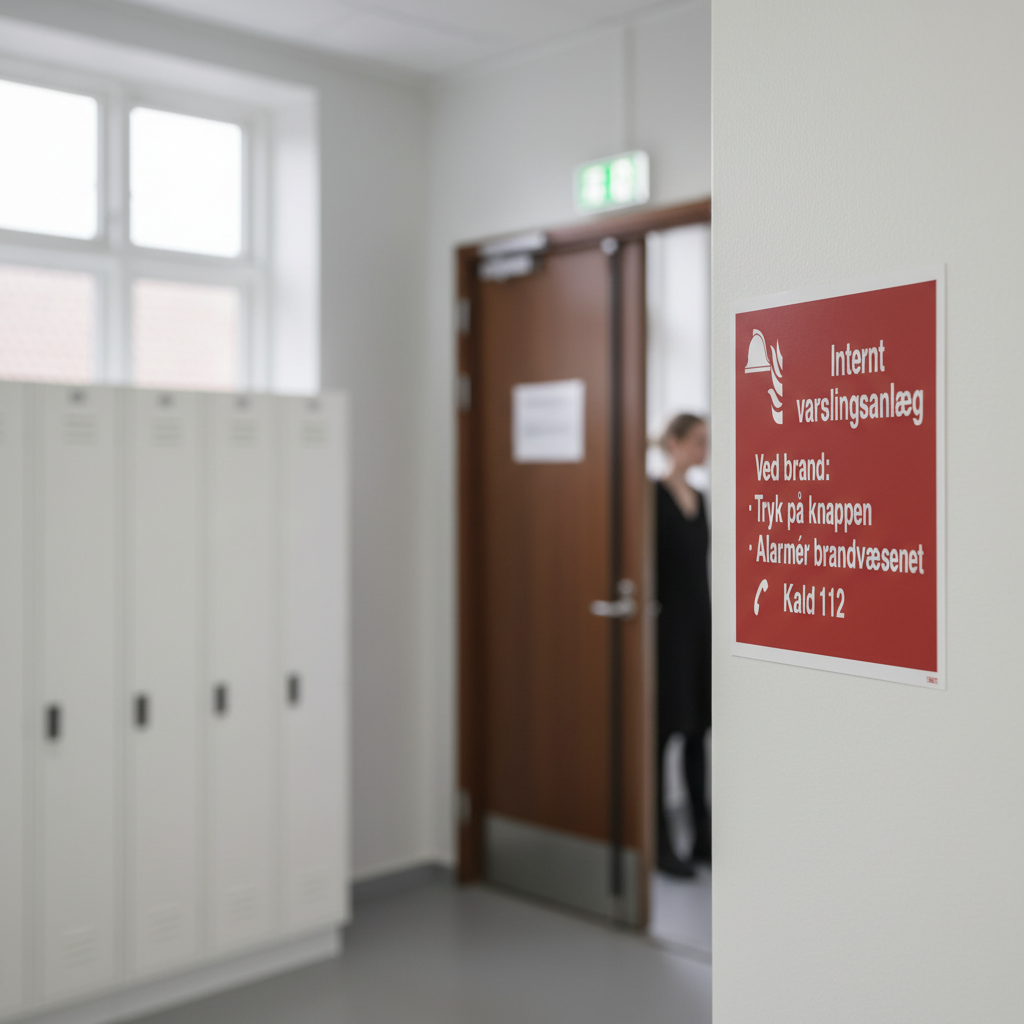 Internt varslingsanlæg, ved brand skilt - Billede 4