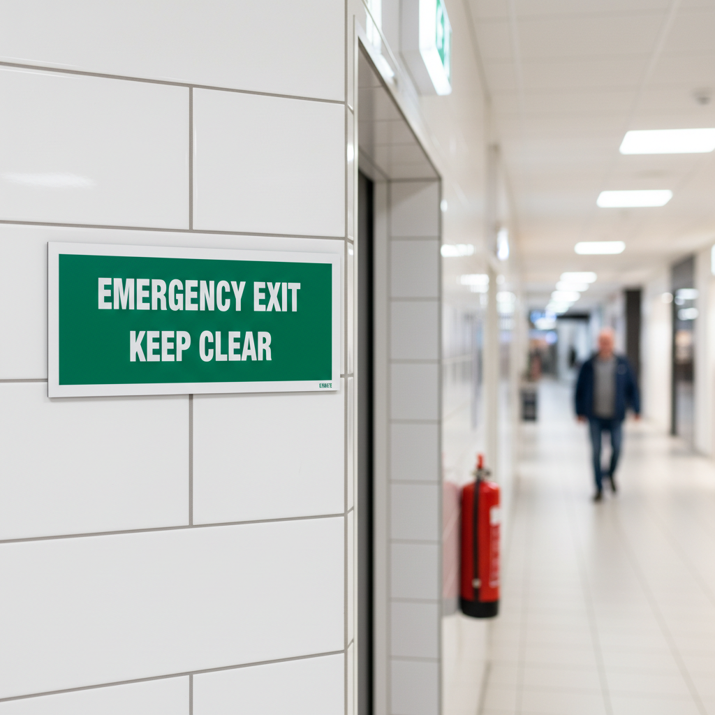 Emergency Exit Keep Clear skilt - Billede 3