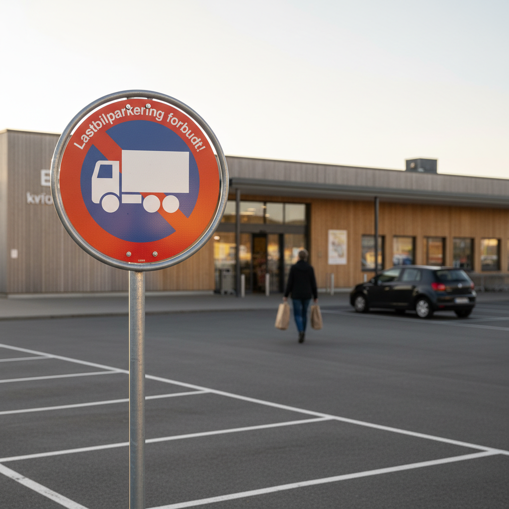 Lastbil parkering forbudt skilt - Billede 3