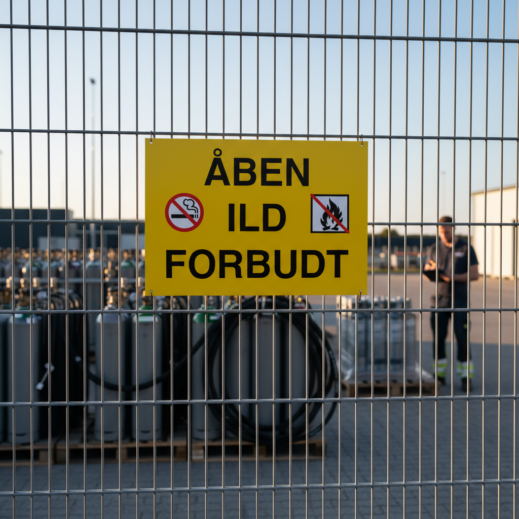 Åben ild forbudt skilt med rygning forbudt og åben ild piktogrammer - Billede 5