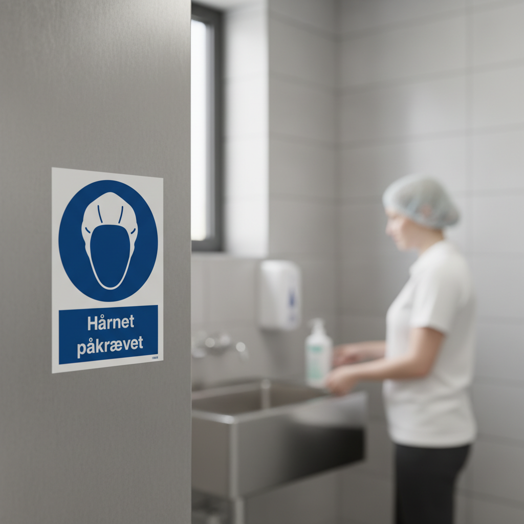 Hårnet påkrævet skilt - Billede 2