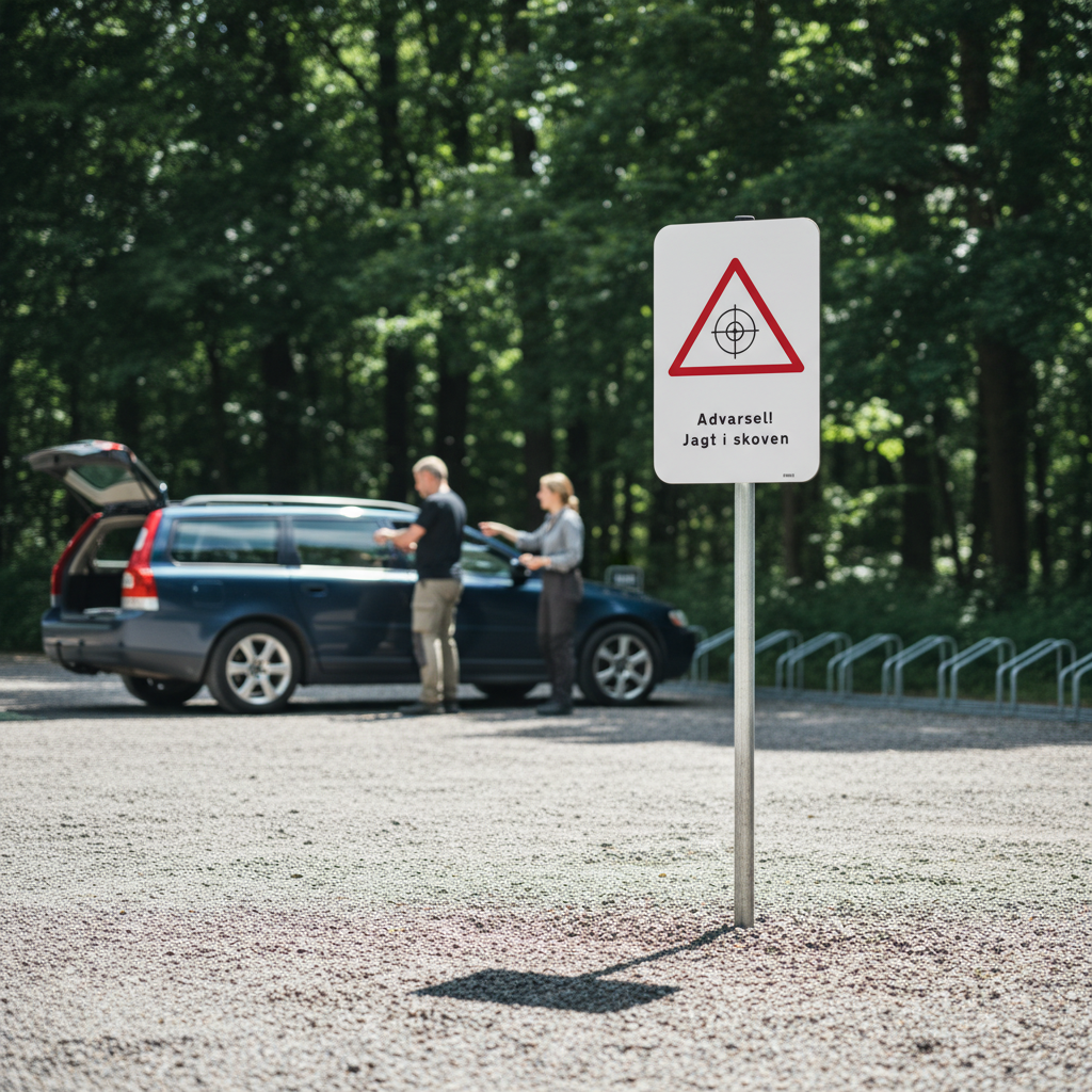 Advarsel! Jagt i skoven skilt - Billede 2