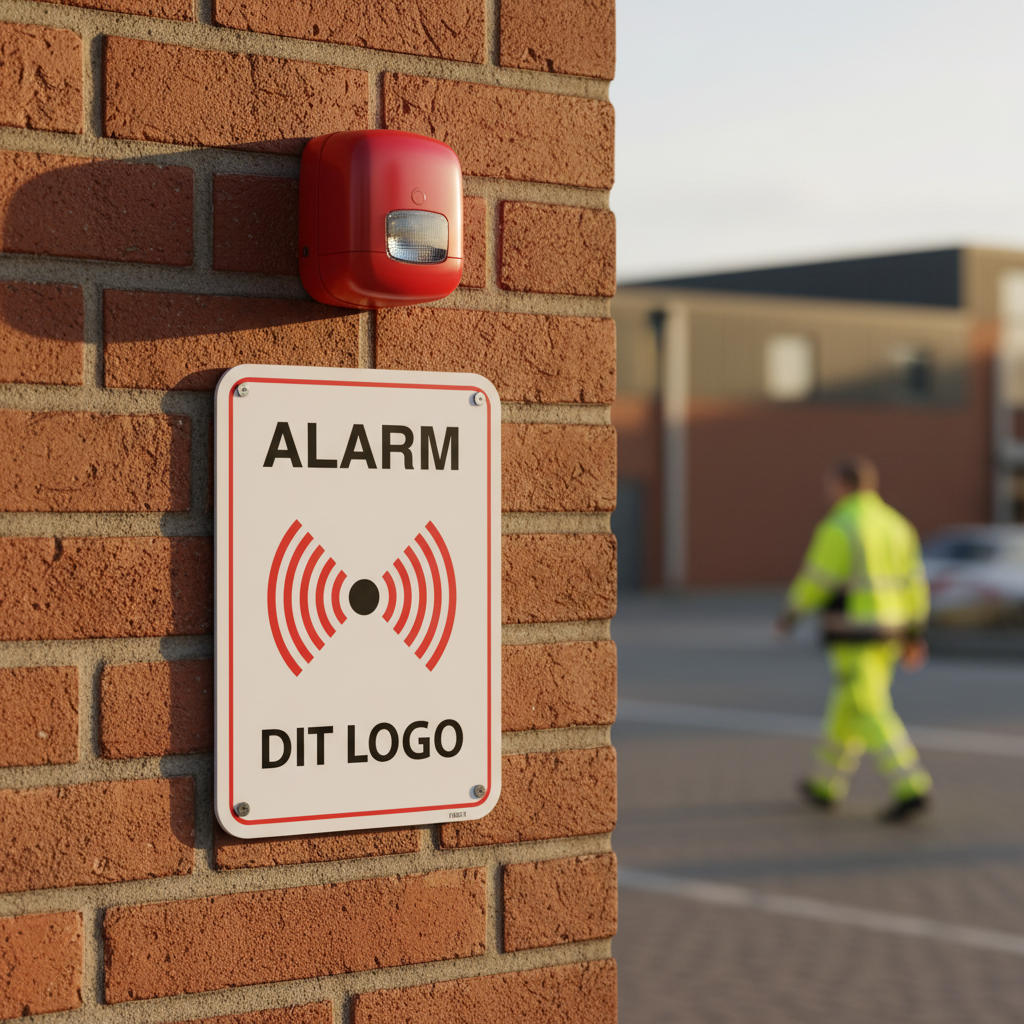 Alarm skilt med eget logo eller tekst - Billede 2