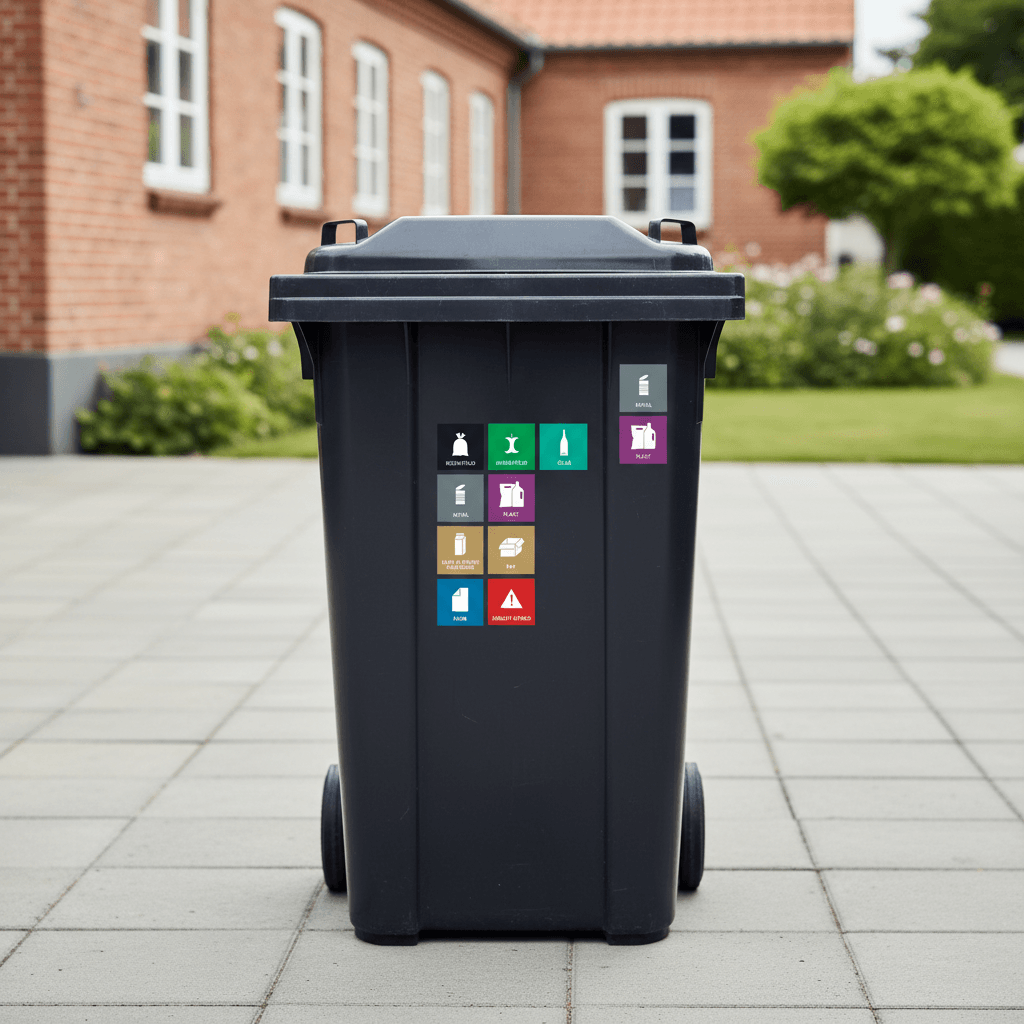 Dansk Affaldssortering klistermærker - Lille pakkeløsning (farve) - Billede 4