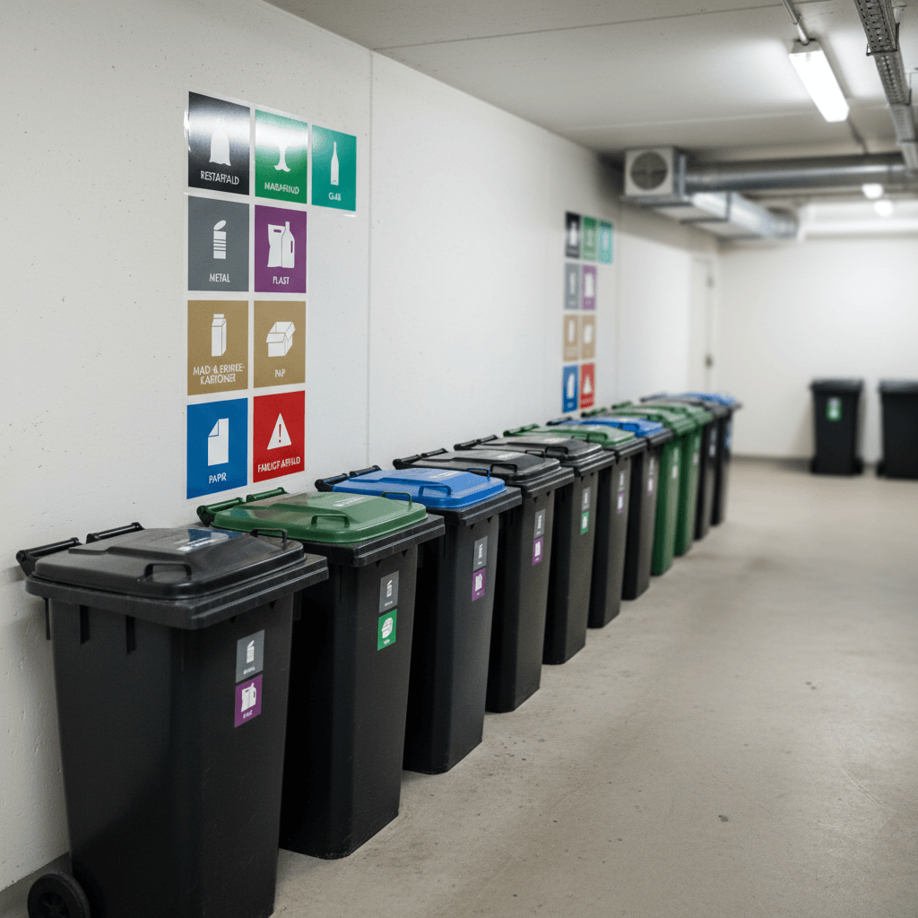 Dansk Affaldssortering klistermærker - Lille pakkeløsning (farve) - Billede 3