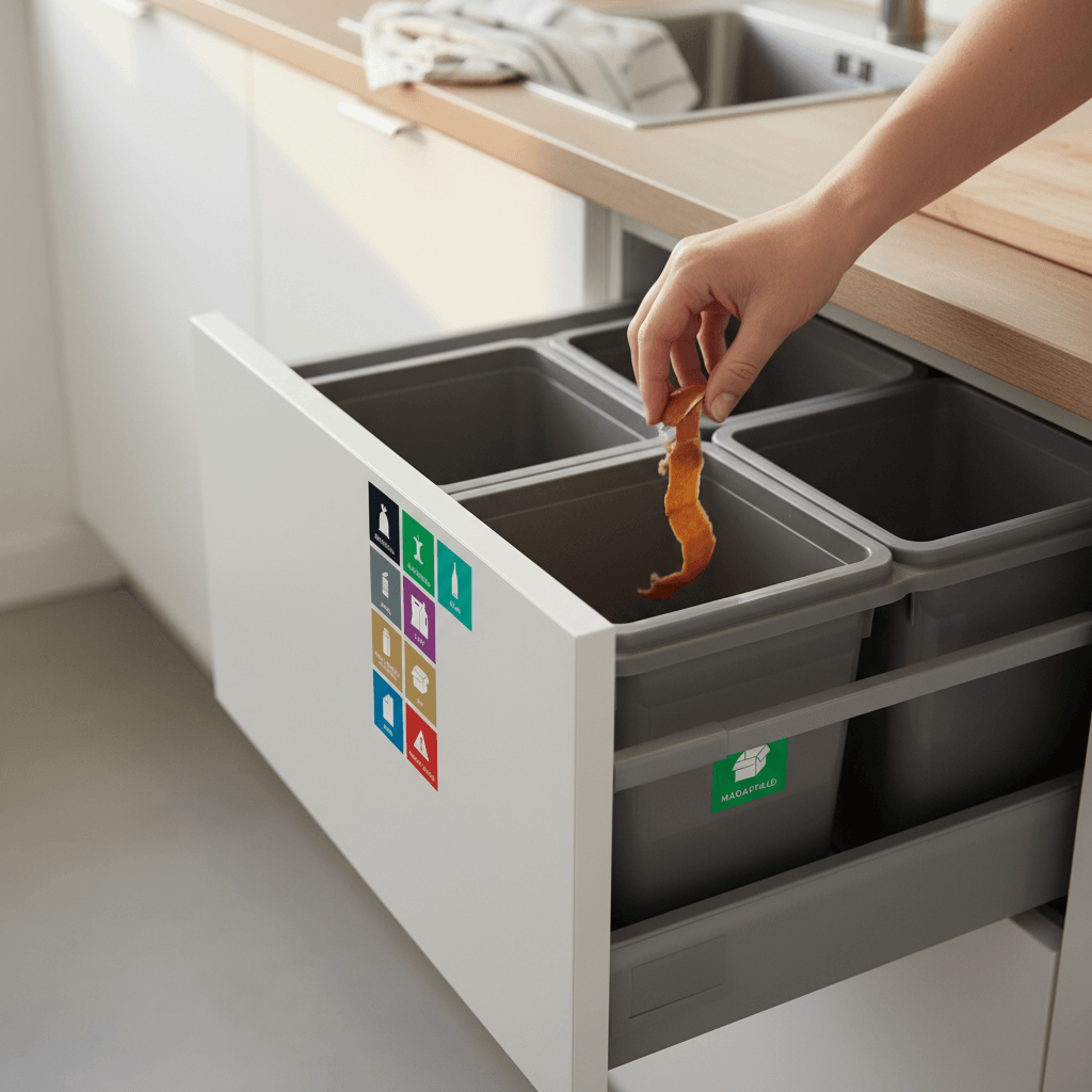 Dansk Affaldssortering klistermærker - Lille pakkeløsning (farve) - Billede 2