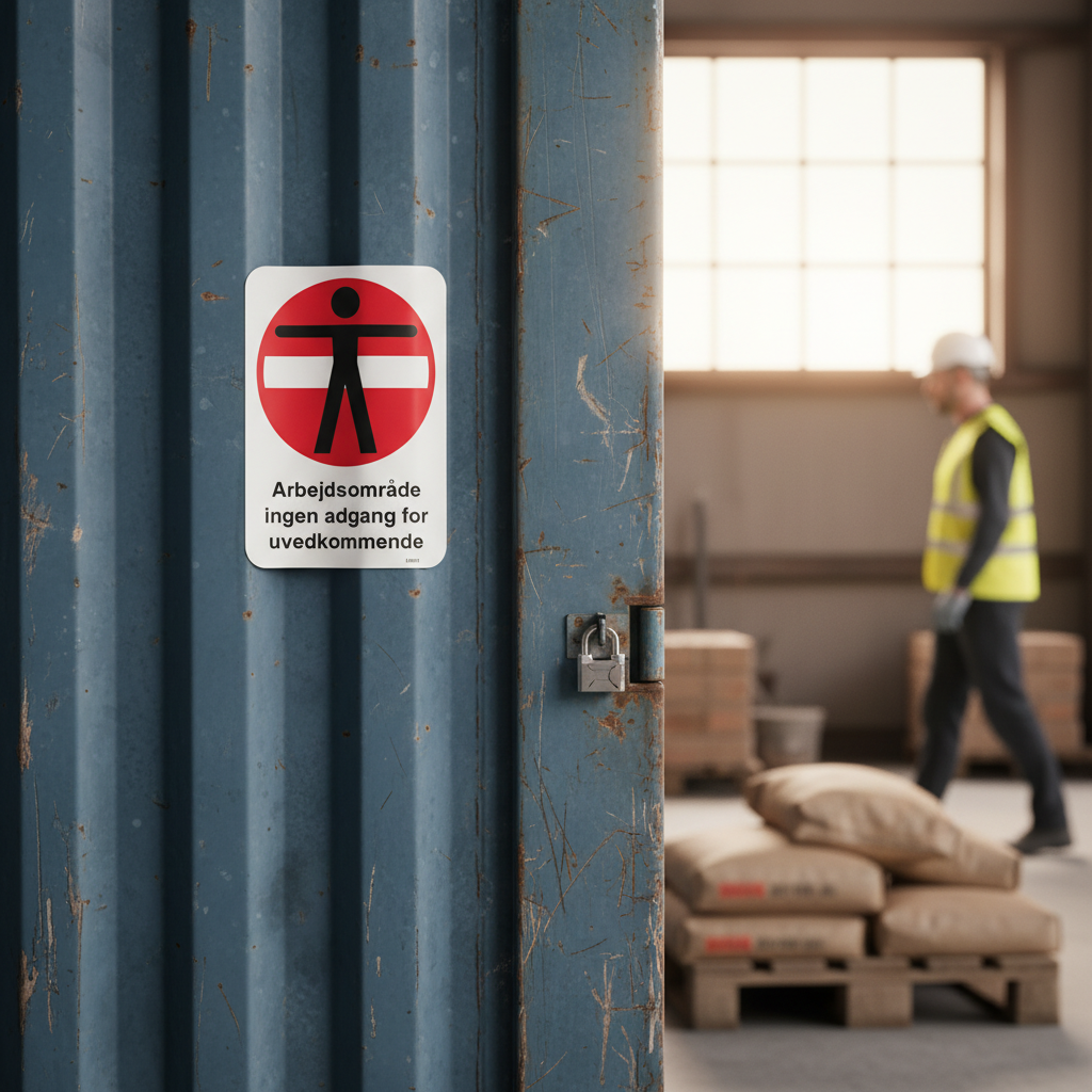 Arbejdsområde ingen adgang for uvedkommende skilt - Billede 3