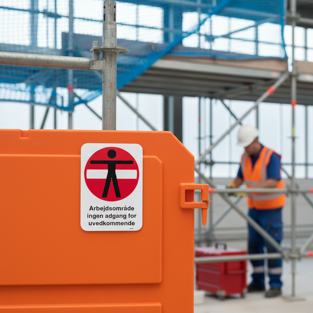 Arbejdsområde ingen adgang for uvedkommende skilt - Billede 4