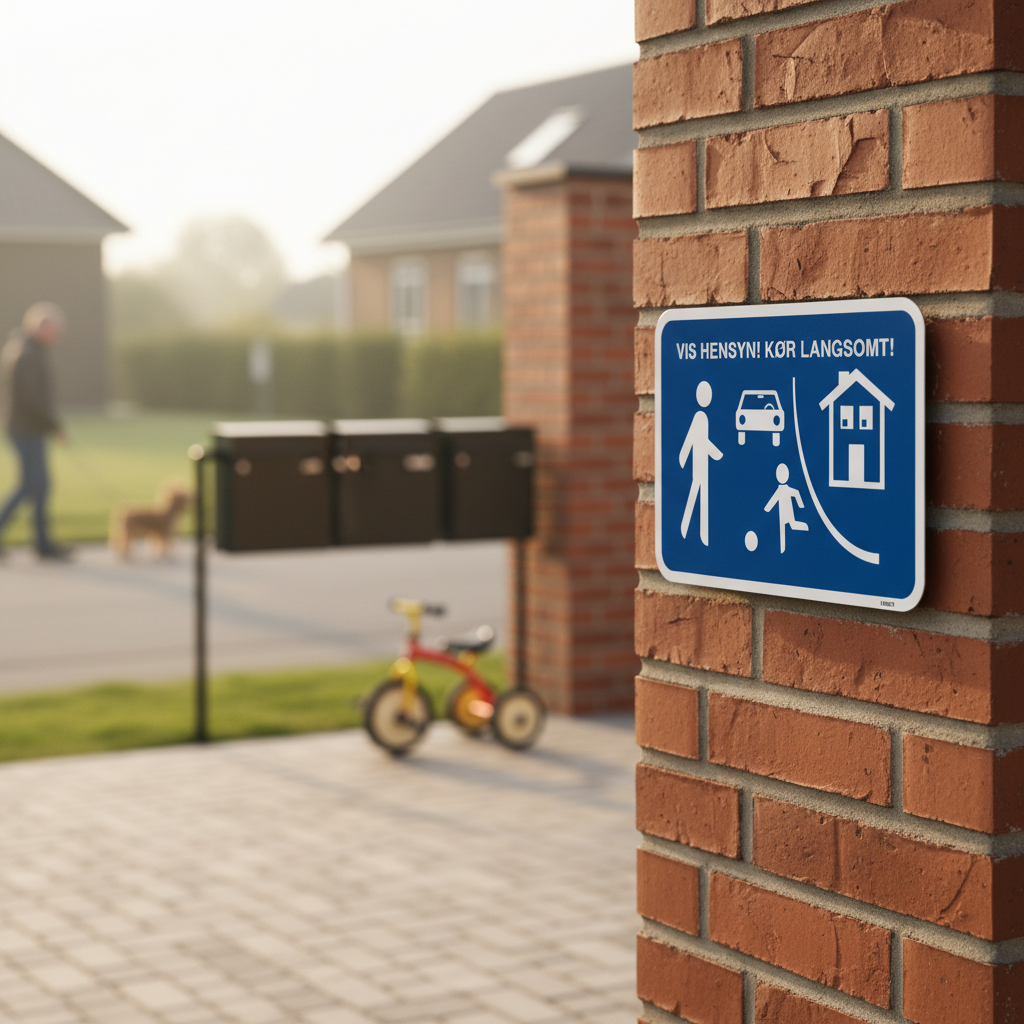 By trafik vis hensyn! Kør langsomt skilt - Billede 4