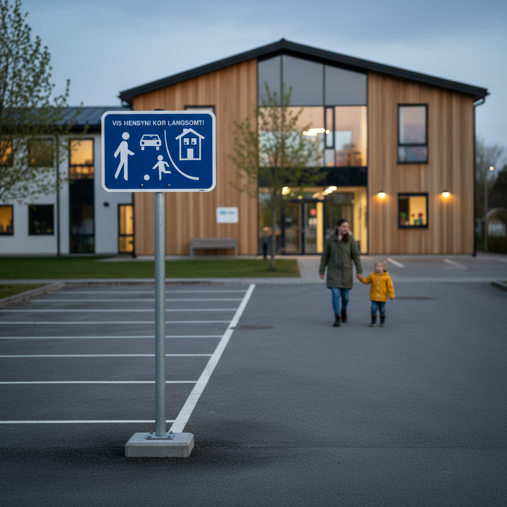 By trafik vis hensyn! Kør langsomt skilt - Billede 2