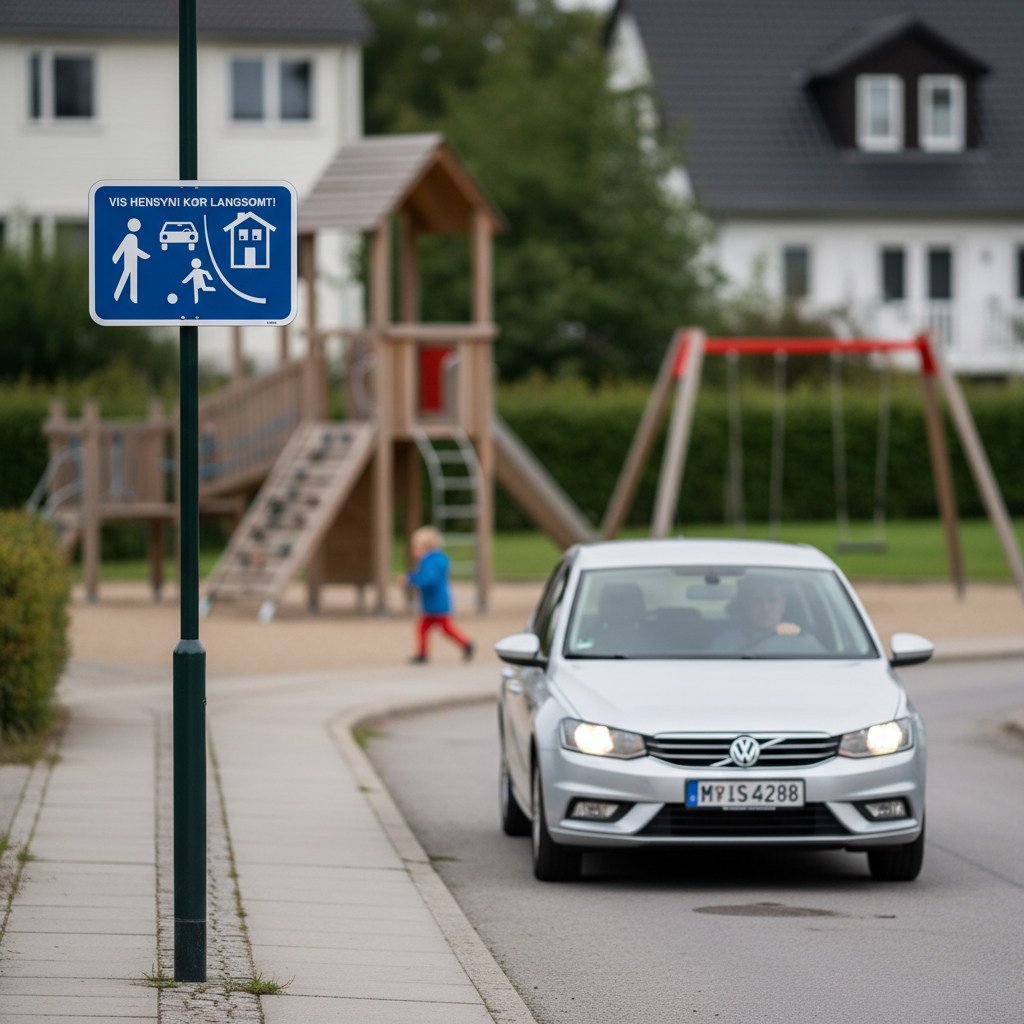 By trafik vis hensyn! Kør langsomt skilt - Billede 3