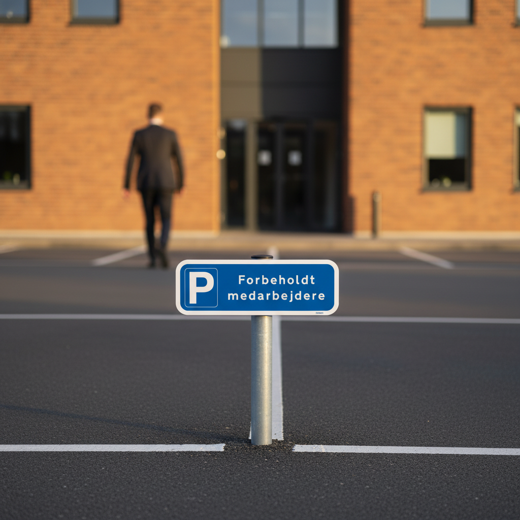 Parkeringspalds forbeholdt medarbejdere skilt - Billede 5