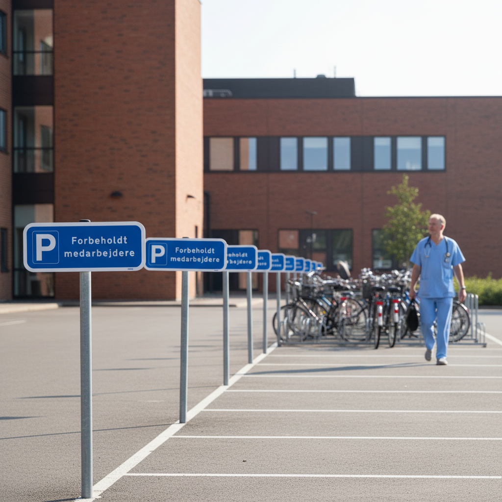Parkeringspalds forbeholdt medarbejdere skilt - Billede 3