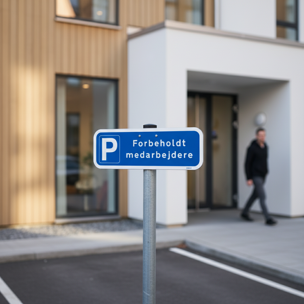 Parkeringspalds forbeholdt medarbejdere skilt - Billede 4