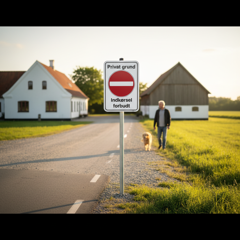 Privat grund Indkørsel forbudt skilt - Billede 5