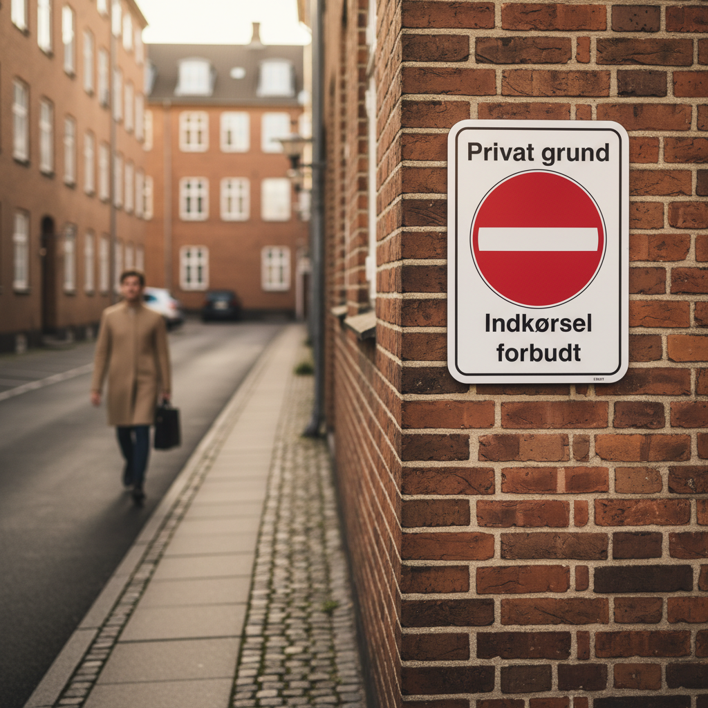 Privat grund Indkørsel forbudt skilt - Billede 2