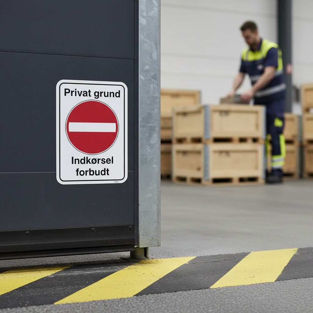 Privat grund Indkørsel forbudt skilt - Billede 4