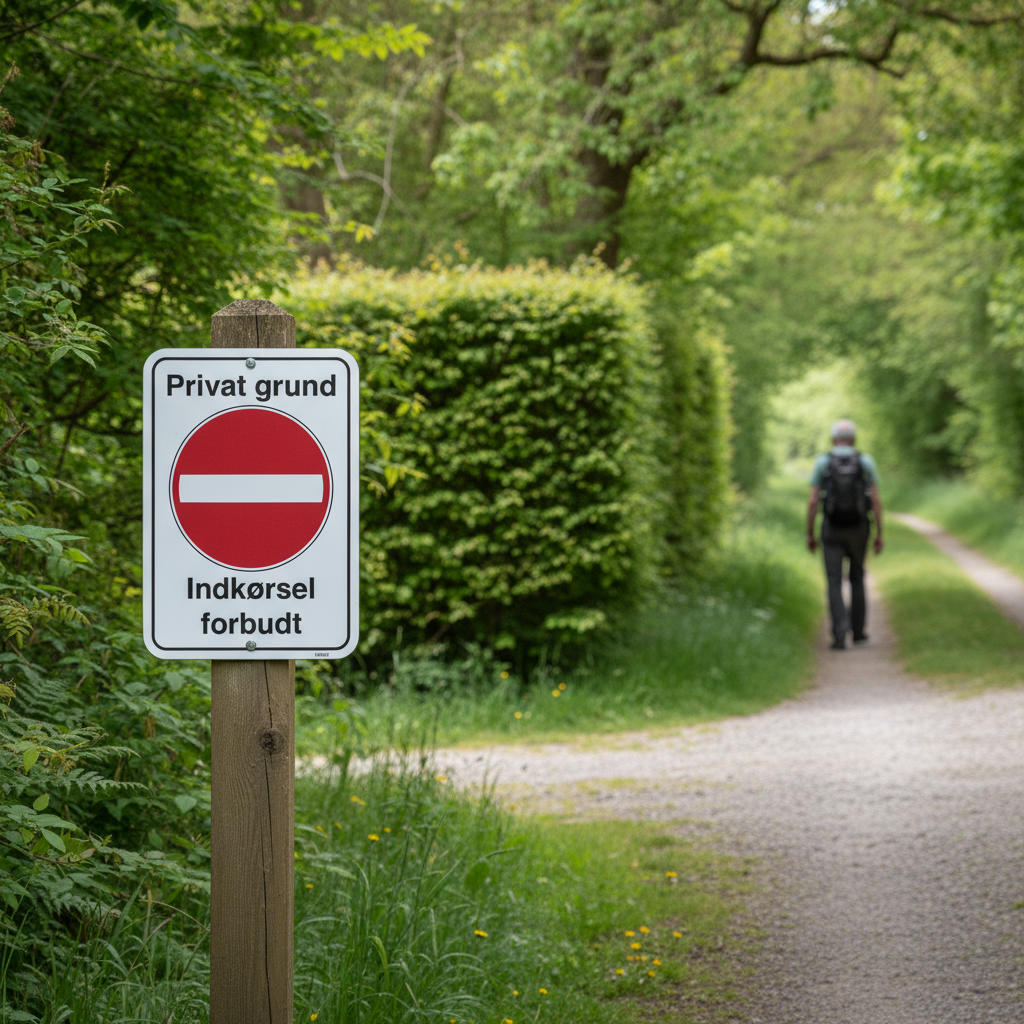 Privat grund Indkørsel forbudt skilt - Billede 3