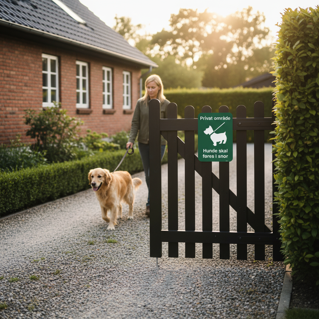 Privat område Hunde skal føres i snor skilt - Billede 5