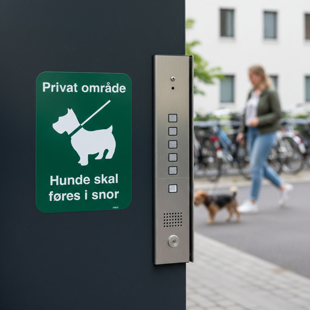 Privat område Hunde skal føres i snor skilt - Billede 4