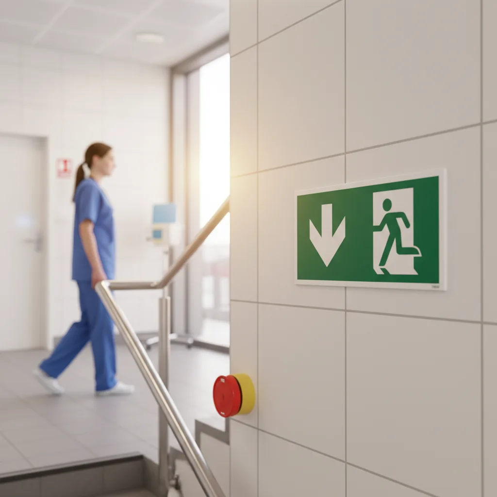 Flugtvej ned skilt - Billede 2