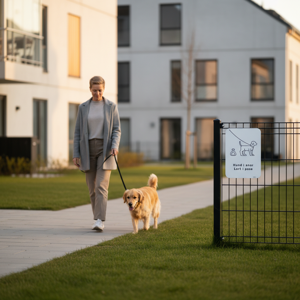 Hund i snor Lort i pose skilt - Billede 3